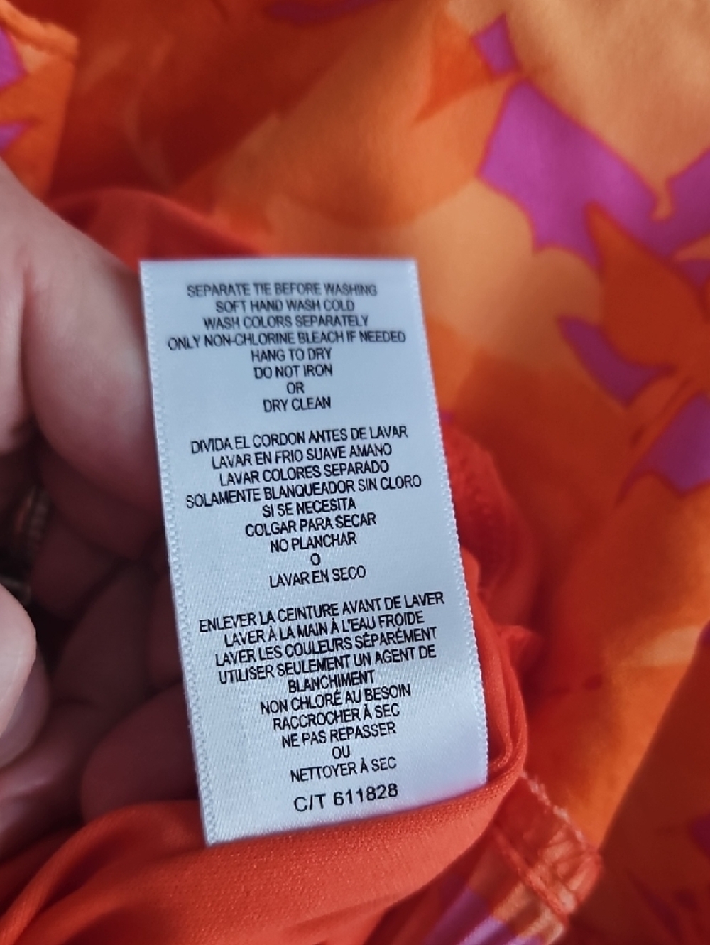 Taylor Bright Orange & Pink Halter Summer Dress - Picture 7 of 8